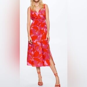 MANGO  100% Viscose Summer Dress size L